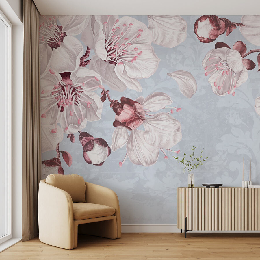 Delicate blooms on soft backdrop
