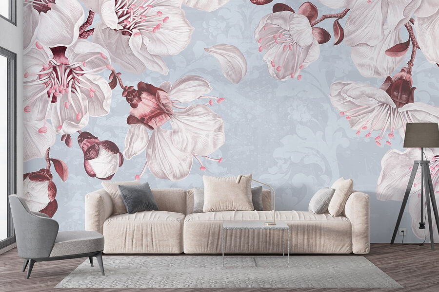 Delicate blooms on soft backdrop