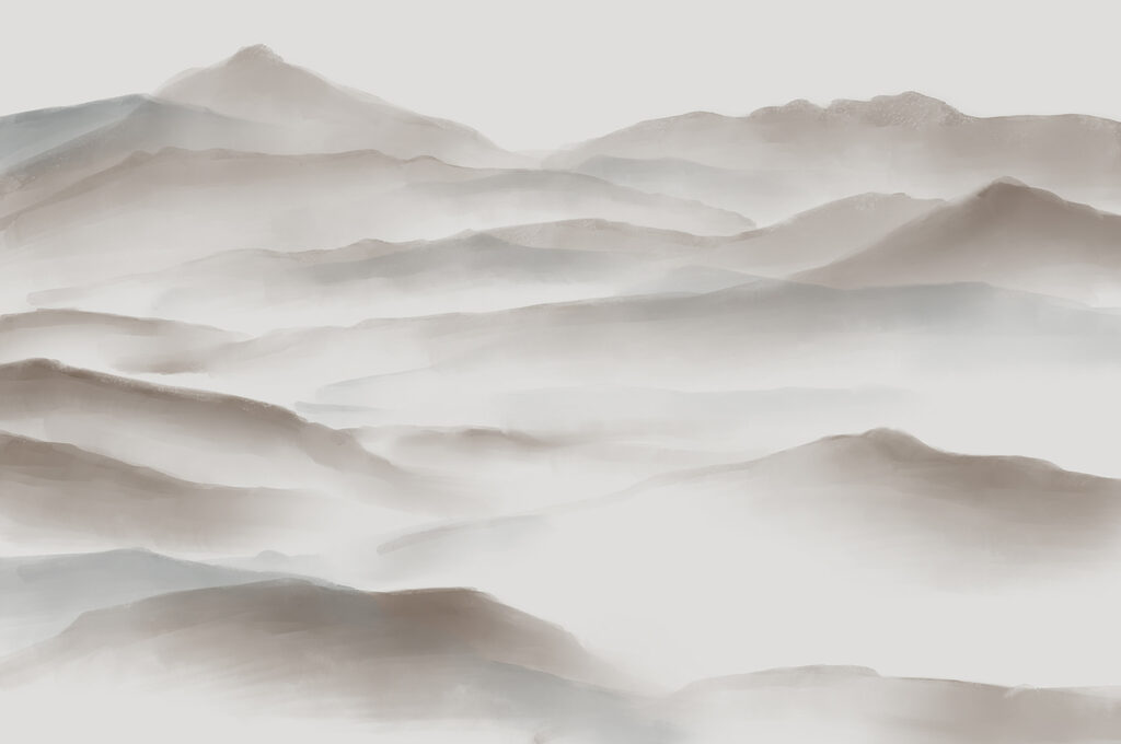 Foggy landscape of hills Foggy landscape of hills