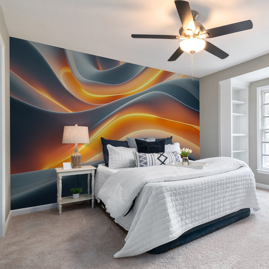 Flowing waves of soft color.