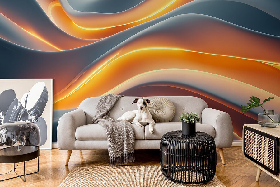 Flowing waves of soft color.