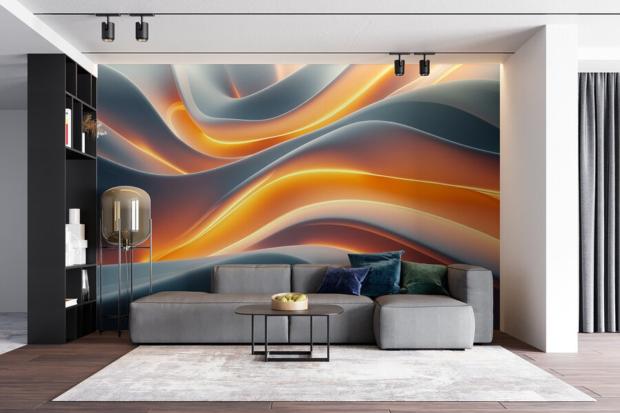 Flowing waves of soft color.