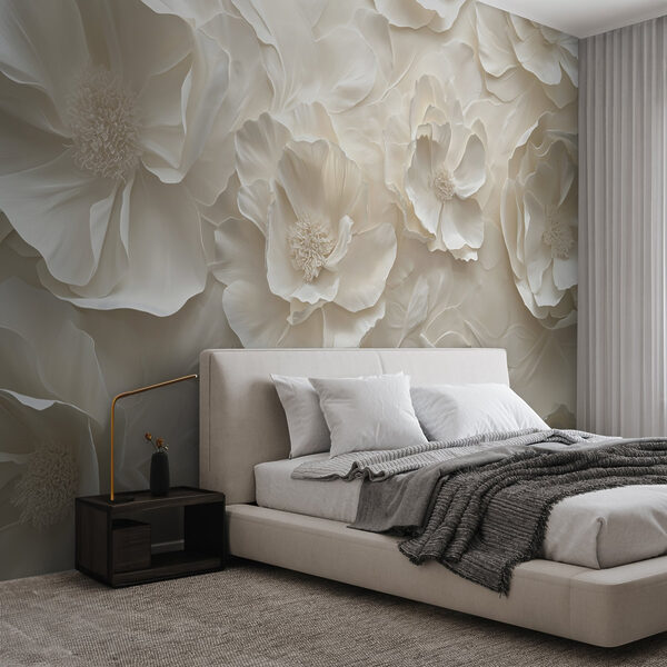 Ταπετσαρίες Ταπετσαρίες White flower wallpaper (Κωδικός προϊόντος: w08562)