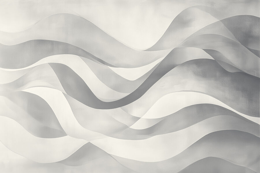 Wall murals Grey and white background with wavy lines - Image 5
