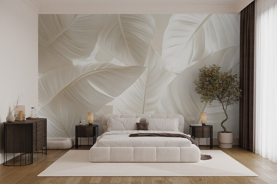 Delicate leaves in soft hues