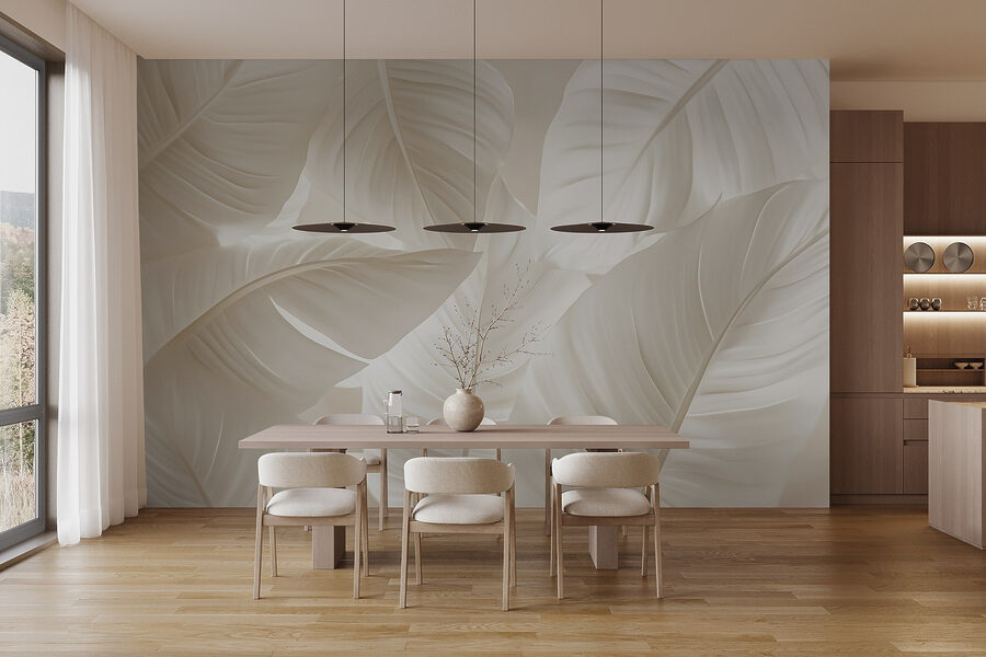 Delicate leaves in soft hues