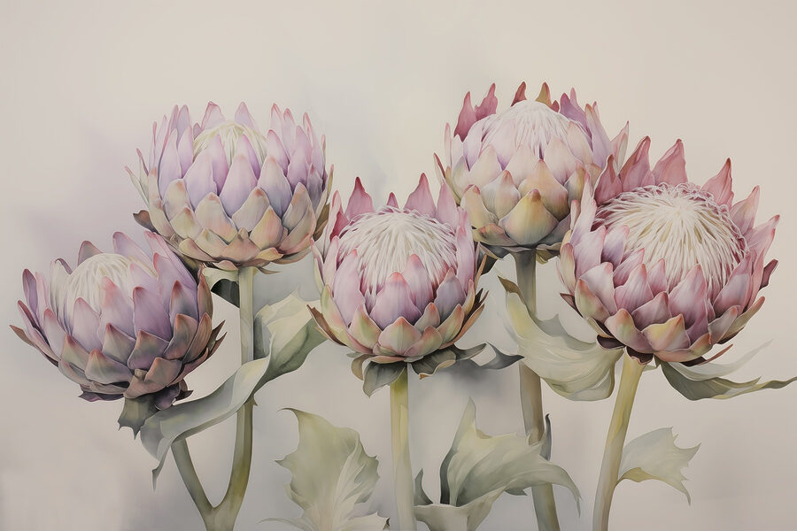 Wall murals Group of flowers with leaves - Image 4