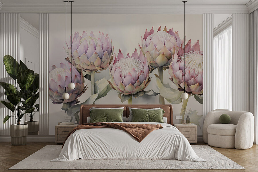 Wall murals Group of flowers with leaves - Image 2
