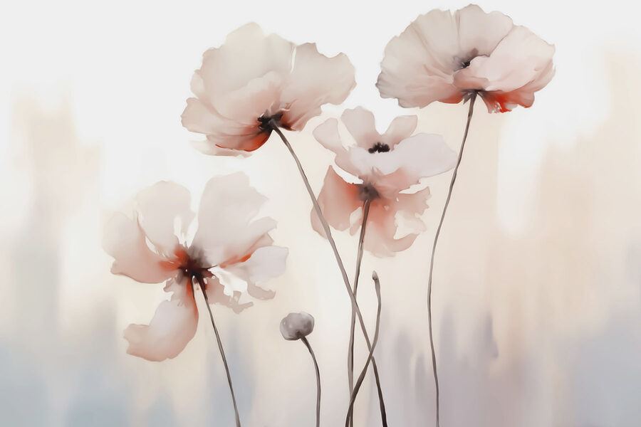 Wall murals Group of flowers on stems - Image 3