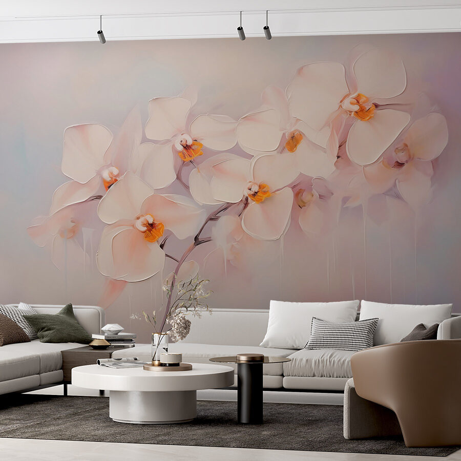 Painting of white flowers Painting of white flowers
