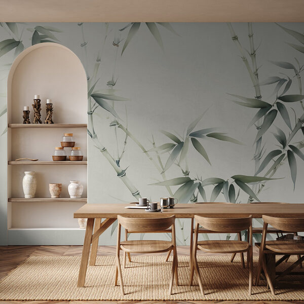Natural elegance in bamboo arrangement Wall murals Natural elegance in bamboo arrangement