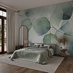 Wall murals Delicate leaves in soft pastel hues