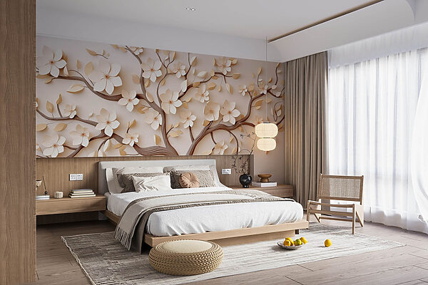 Wall murals Wall murals Tree with flowers on it (SKU: w08615)