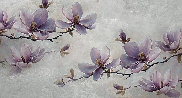 Painting of flowers on a branch Painting of flowers on a branch