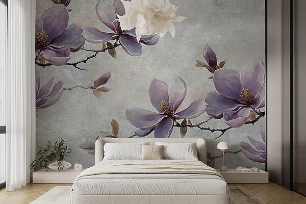 Painting of flowers on a branch Painting of flowers on a branch