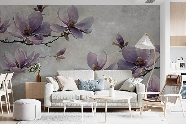 Painting of flowers on a branch Painting of flowers on a branch