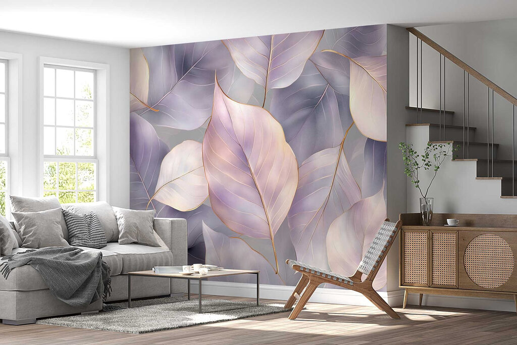 Delicate leaves in soft hues