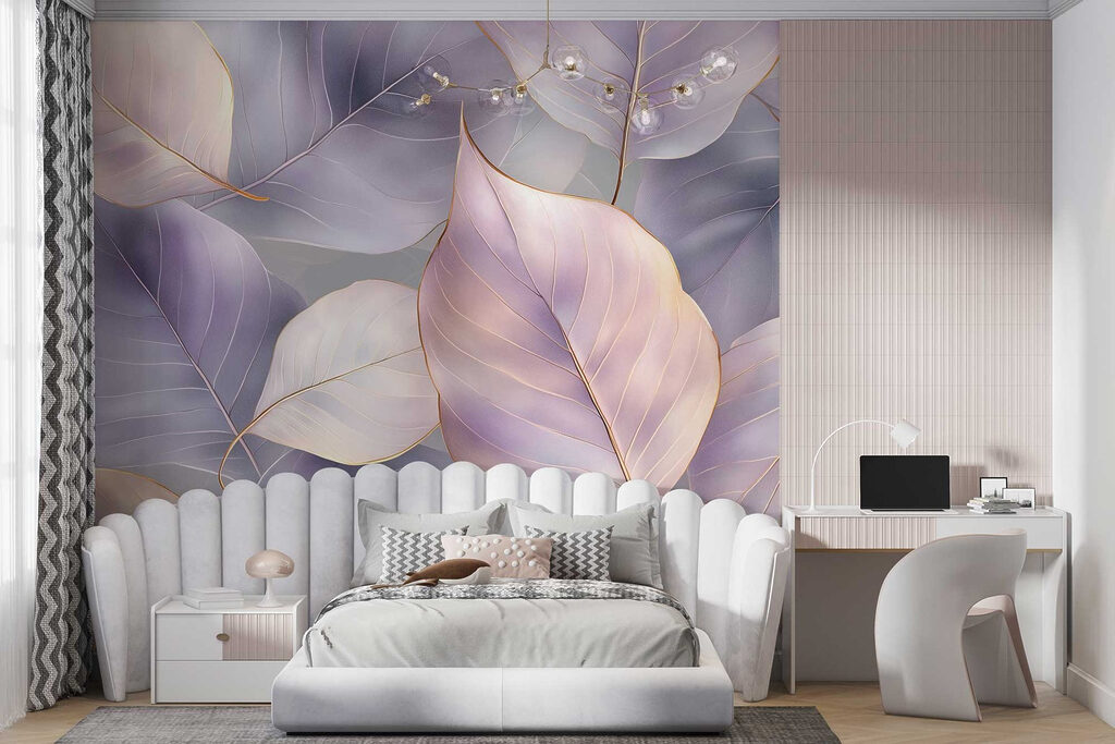 Delicate leaves in soft hues