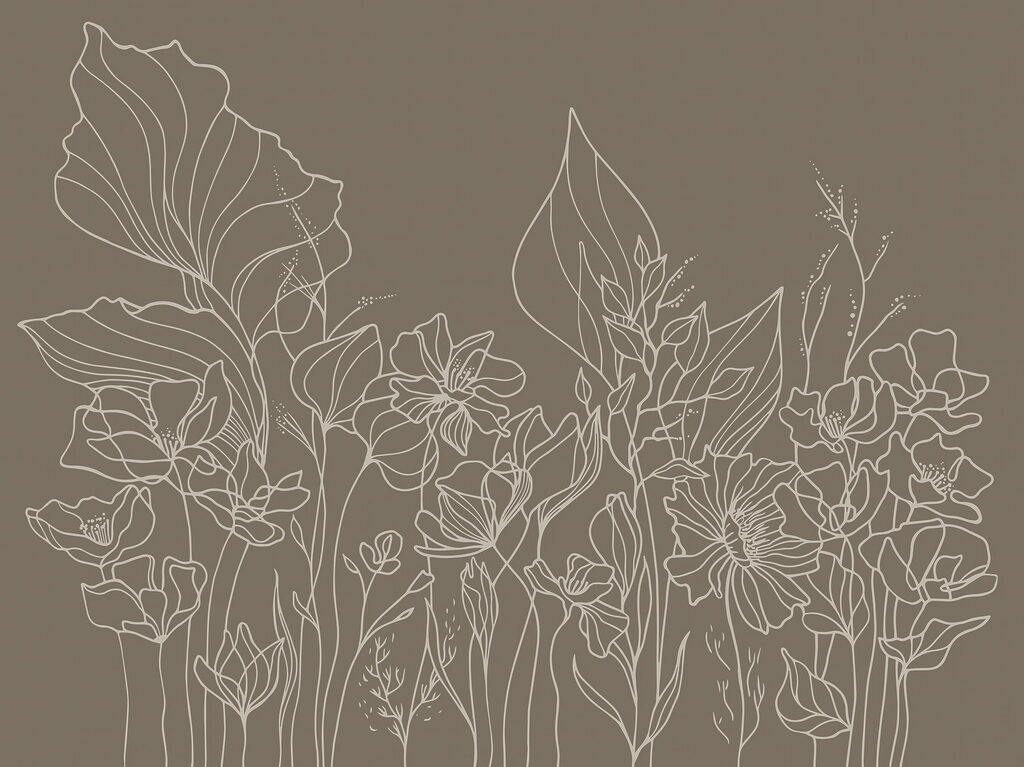 Line drawing of flowers Line drawing of flowers