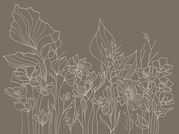 Line drawing of flowers Line drawing of flowers