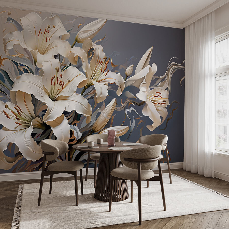 Delicate lilies in soft hues