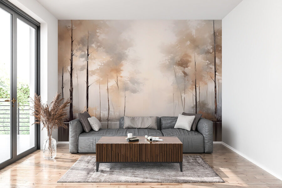 Painting of trees and water Painting of trees and water