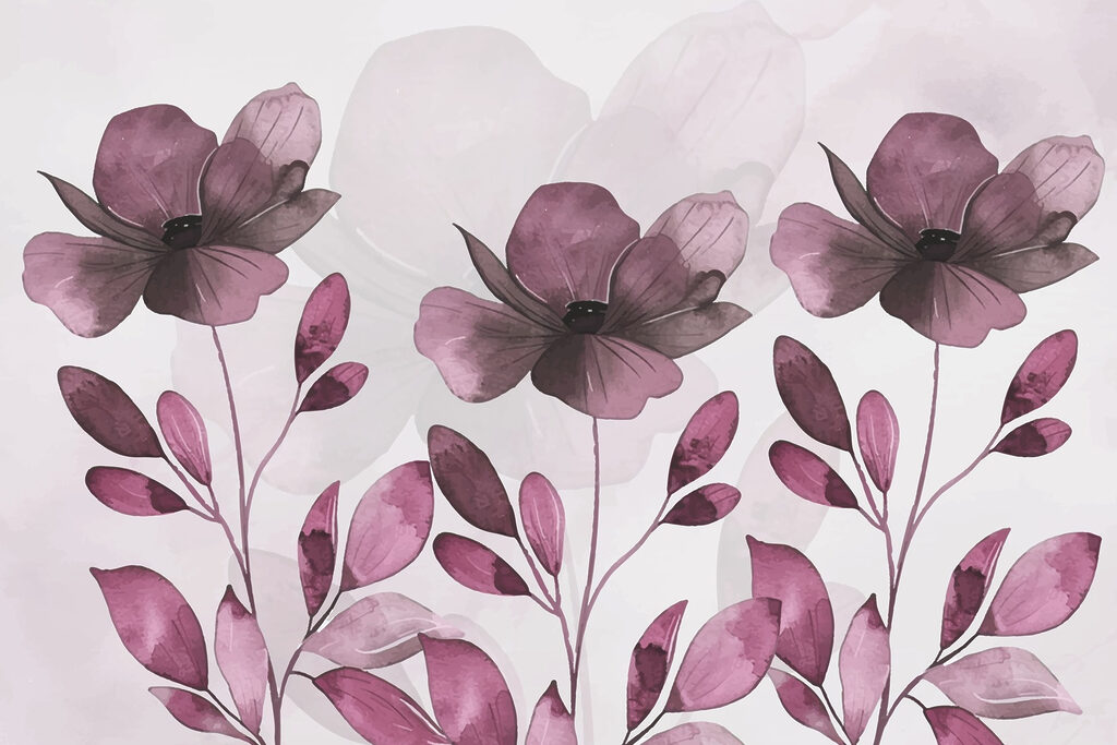 Purple flowers and leaves Purple flowers and leaves