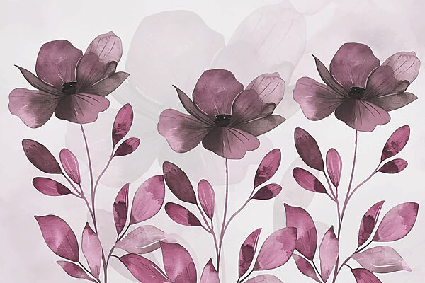 Purple flowers and leaves Purple flowers and leaves
