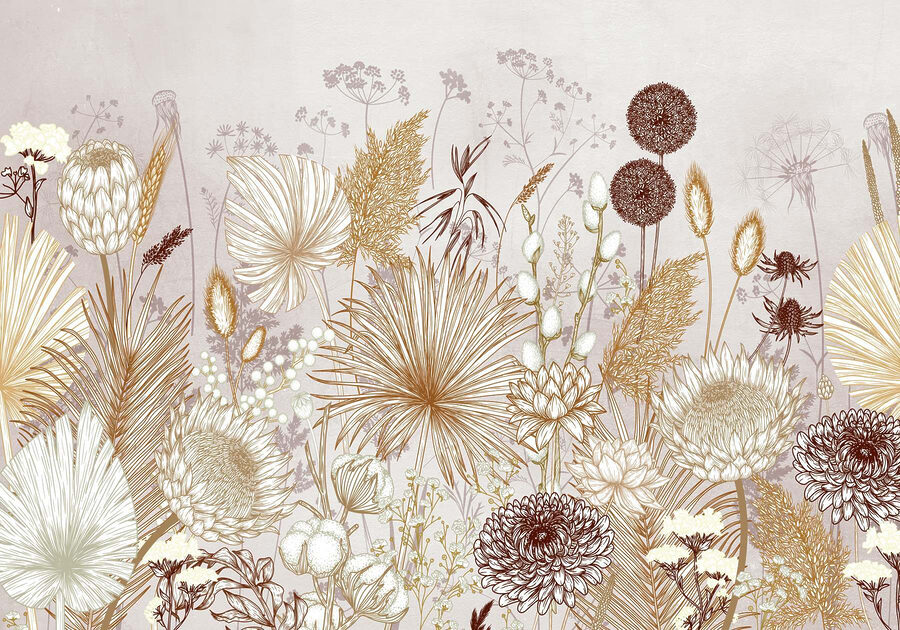 Delicate floral patterns in soft hues