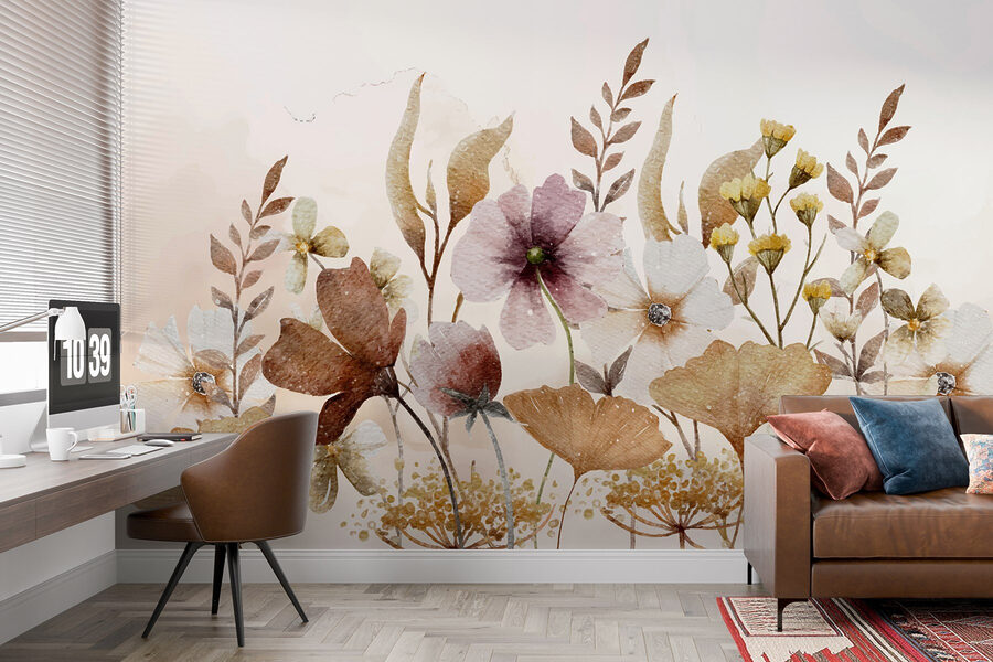 Wall murals Delicate blooms in soft hues. - Image 2