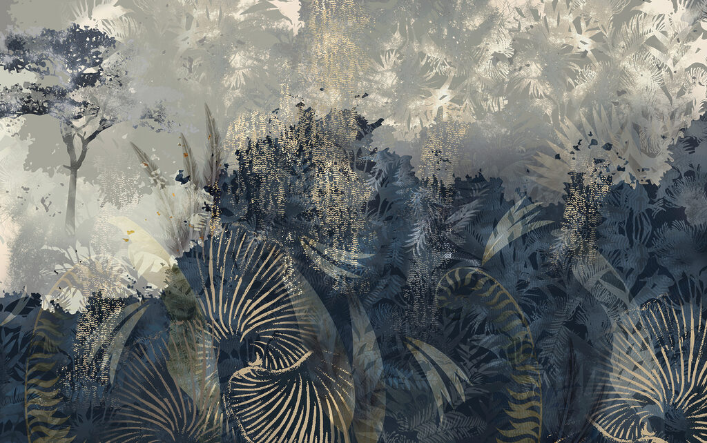 Serene forest with layered textures Serene forest with layered textures