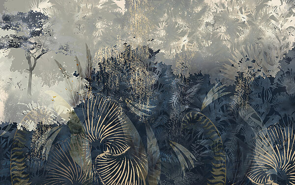 Serene forest with layered textures Serene forest with layered textures