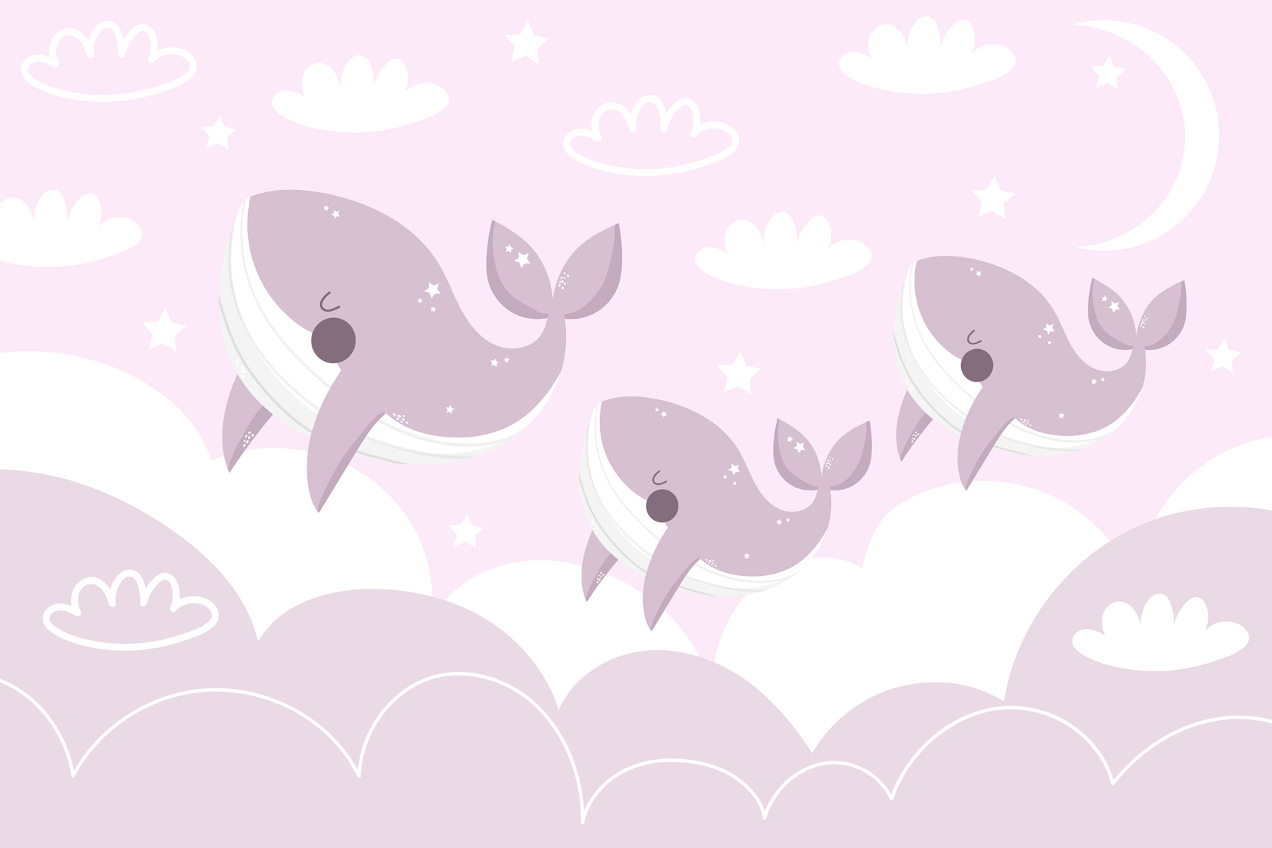 Group of whales in the sky Group of whales in the sky