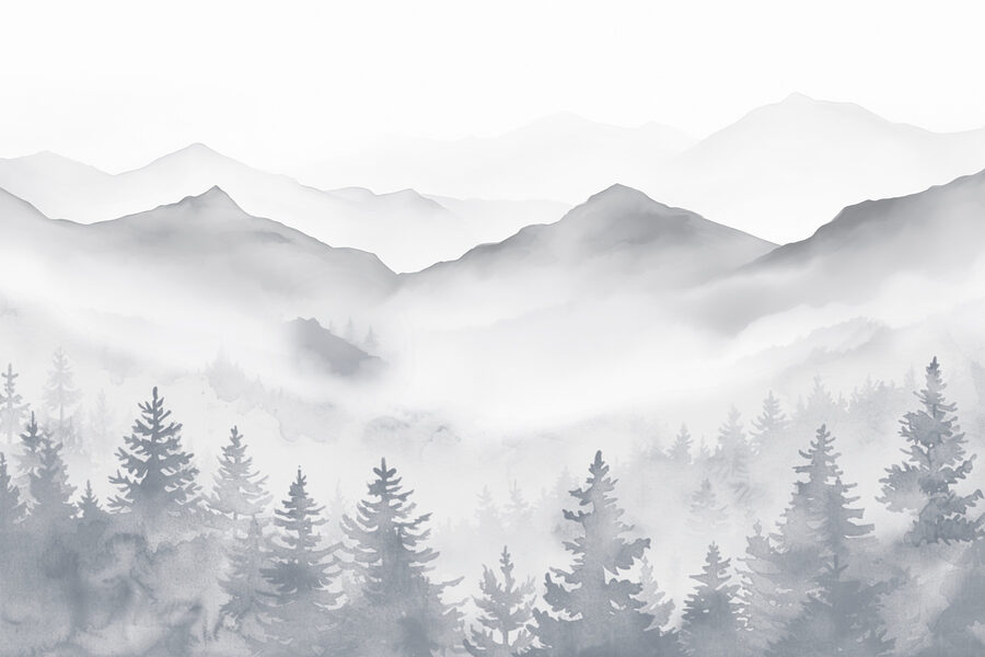 Wall murals Landscape of mountains and trees - Image 7