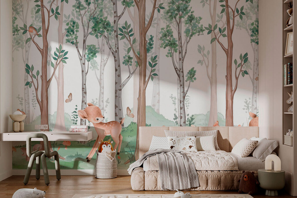 w02771pir2r 1024x683 - Wallpaper with a forest of trees and animals