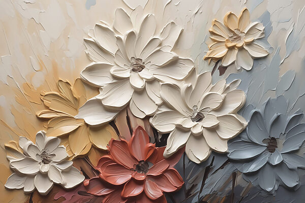Painting of flowers on a wall Painting of flowers on a wall