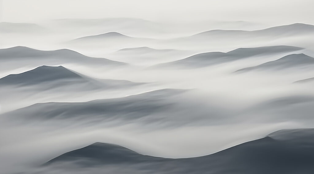 Foggy landscape with hills Foggy landscape with hills