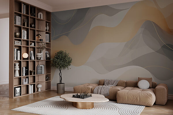 White and grey background with wavy lines White and grey background with wavy lines