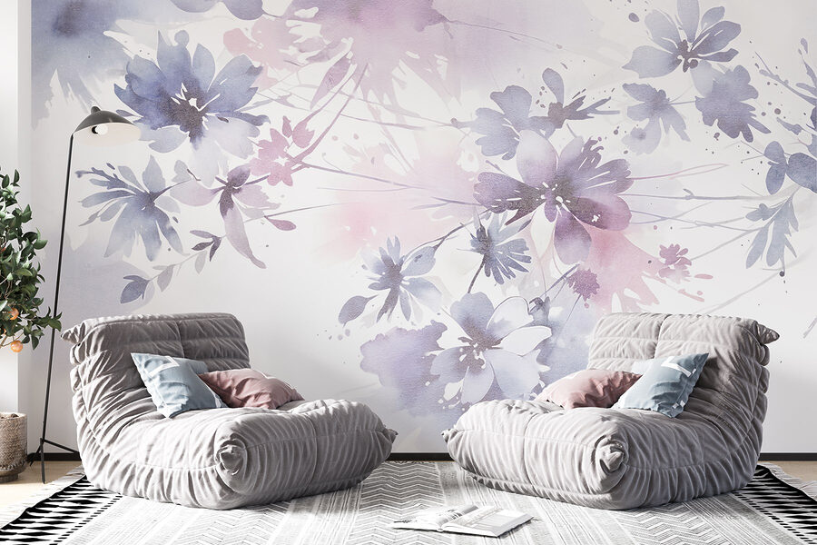 Watercolor painting of flowers