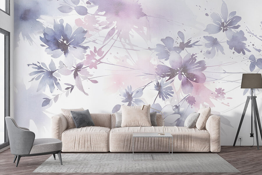 Watercolor painting of flowers