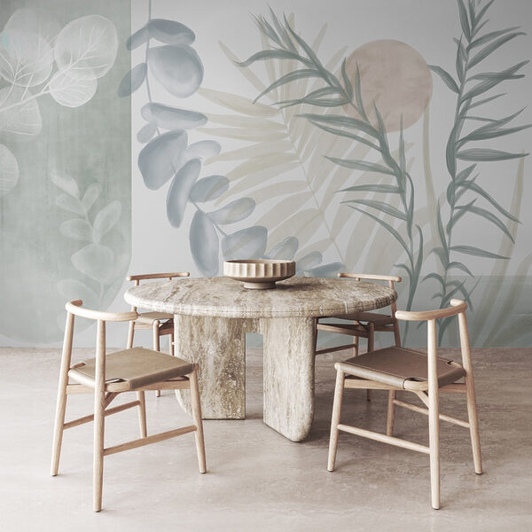 Serene botanical illustration in soft tones Serene botanical illustration in soft tones