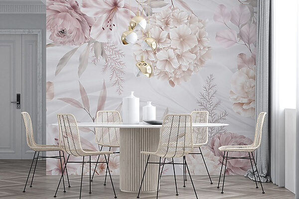 Soft pastel blooms on gentle backdrop