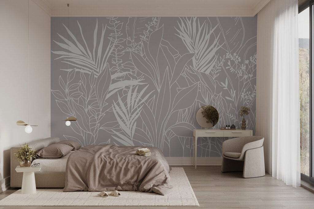 - Elegant foliage on a muted backdrop