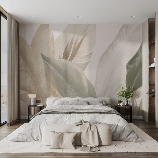 Soft greens and earthy hues blend. Soft greens and earthy hues blend.