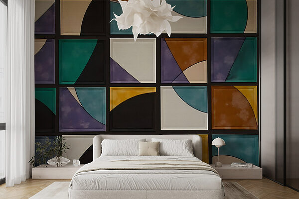 Wall with squares of different colors Wall with squares of different colors