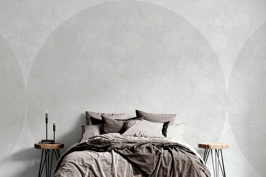 White circle with flowers on it