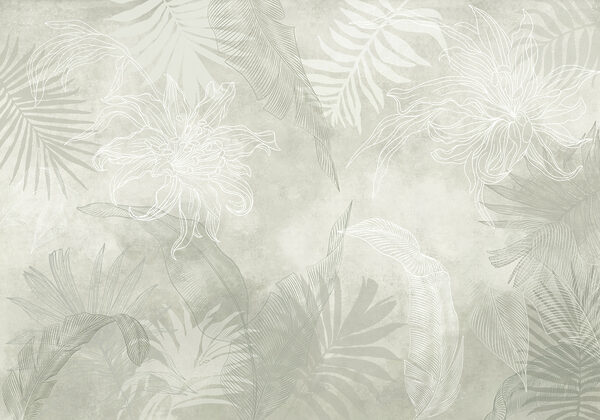 White and grey floral pattern