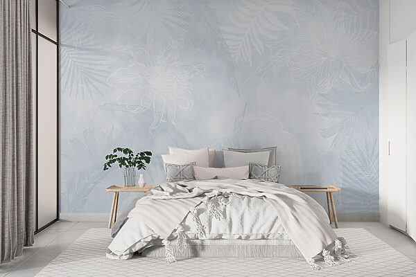 White and blue floral pattern White and blue floral pattern