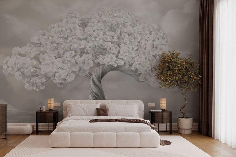 Tree with white flowers