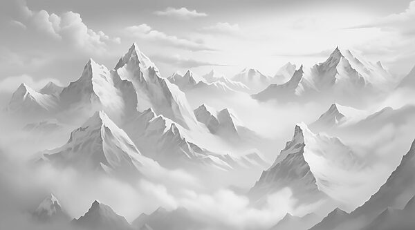 Mountain range with clouds Mountain range with clouds